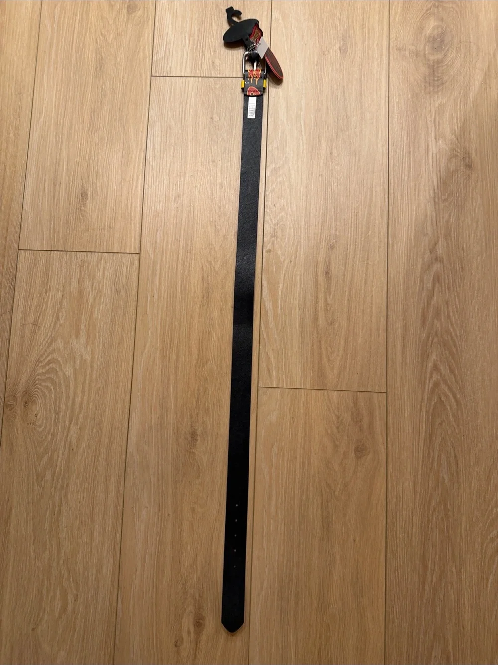 Von Dutch Black Belt with Red Flame and Yellow Loop